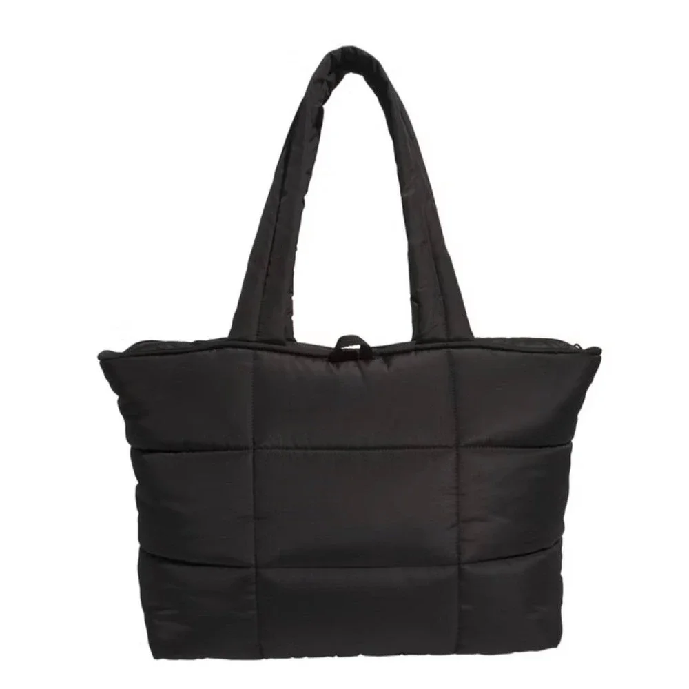Adidas Quilted Tote Black Multi Compartment Phone Pocket Bag NWT